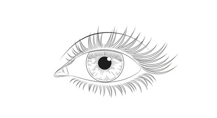Fototapeta premium Eye drawing tutorial how to draw an eye easy step by step eye illustration
