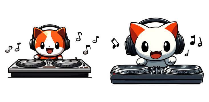 Cartoon panda DJ playing music isolated on transparent PNG image perfect for party themes or youth event promotions