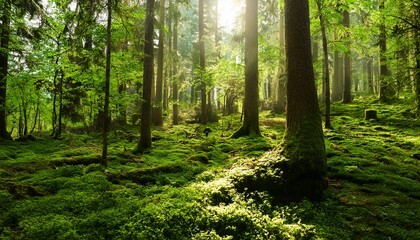 Fototapeta premium beautiful green forest