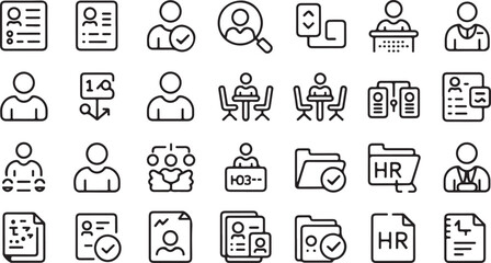 Fototapeta premium Collection of human resources and business icons people profile