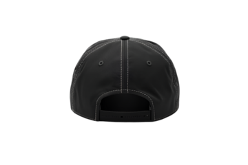 Black baseball cap isolated on white background for sporty fashion and casual headwear visuals
