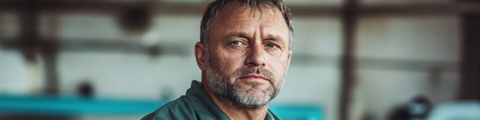 Middle-aged Asian male technician assesses lab equipment for sulfuric acid processing in industrial setting