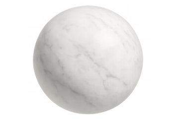Realistic white marble sphere rotating on transparent background, perfect for 3d renders and graphic design projects