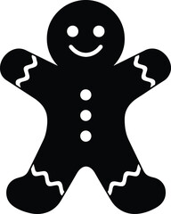 Silhouette Gingerbread man festive cookie christmas holiday Vector Illustrator