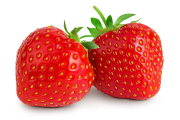 Strawberry isolated on white background. Fresh berry with depth of field