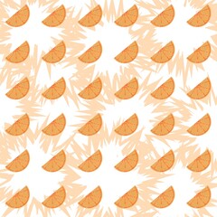 Orange slice pattern on white background in modern style  