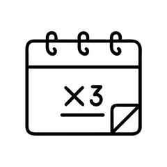 Calendar icon with three marks and torn corner concept of icons  