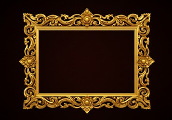 Ornate antique gold picture frame with intricate carvings
