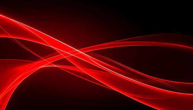 Abstract red lines on black background