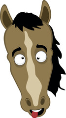 vector illustration character face hose cartoon, making crazy and funny expression, with squinty eyes and tongue sticking out