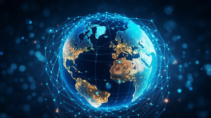 Naklejka premium Futuristic Earth Showing Global Connectivity