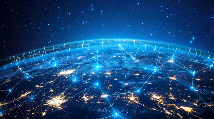Futuristic Earth Showing Global Connectivity