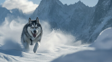 siberian husky in the snow