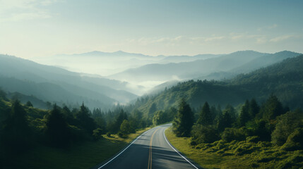 Peaceful Road Trip Through Mountain