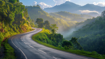 Peaceful Road Trip Through Mountain
