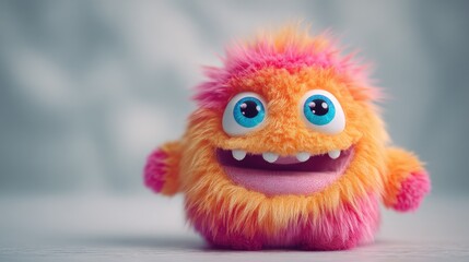 Joyful, fluffy creature with vibrant colors.
