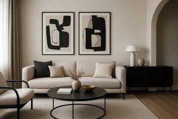 Sophisticated contemporary living room with modern interior design and elegant furnishings