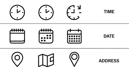 Vector calendar icons set for web design and business communication