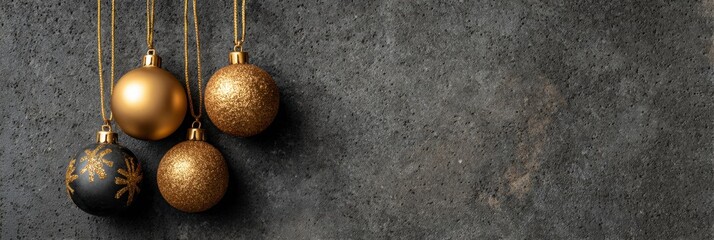 Christmas Ornament on Dark Stone Background