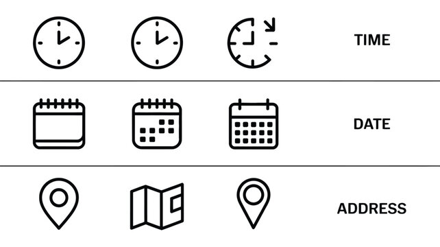 Vector calendar icons set for web design and business communication