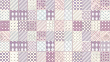 Purple Geometric Patchwork Pattern with Squares and Textures