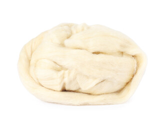 Soft wool for felting isolated on white