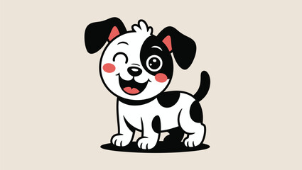 A Cute Happy DOG Cartoon Illustration Isolated Vector Design