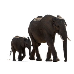 Obraz premium African elephants mother and calf