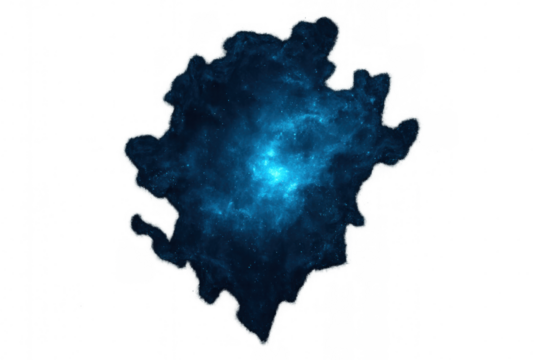 Vibrant nebula glowing, celestial gases swirling against transparent backdrop, revealing cosmic brilliance