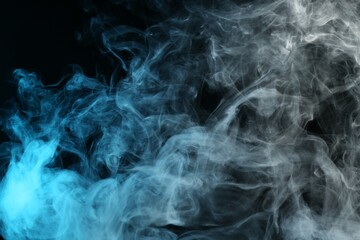 Beautiful hookah smoke on black background, closeup