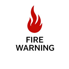 Burning fire flame logo illustration with a hot red design element symbolizing danger or energy