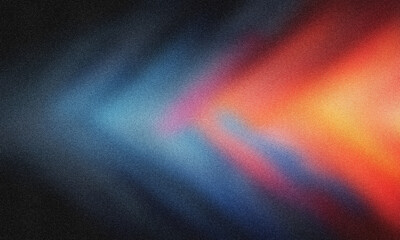 Photo of a vibrant abstract background transitions from deep blue to fiery red and orange, with a grainy texture and dynamic light effects