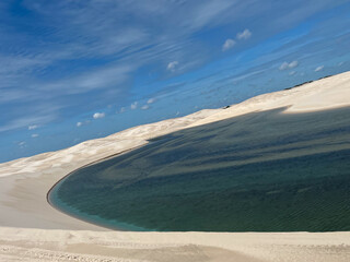 Brazil, Barreirinhas- 2023, May: lagoon and sand dunes in lençóis maranhenses
