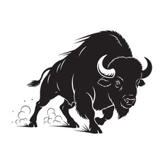 American bison from the great plains in a powerful run vector