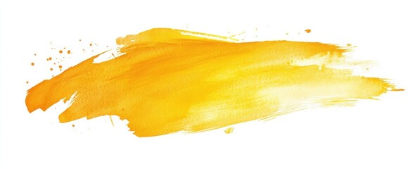 Fototapeta premium A vibrant, horizontal smear of bold, golden-yellow paint, with subtle, textured brushstrokes and splatters
