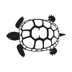 A simple top down icon of a swimming turtle vector graphic
