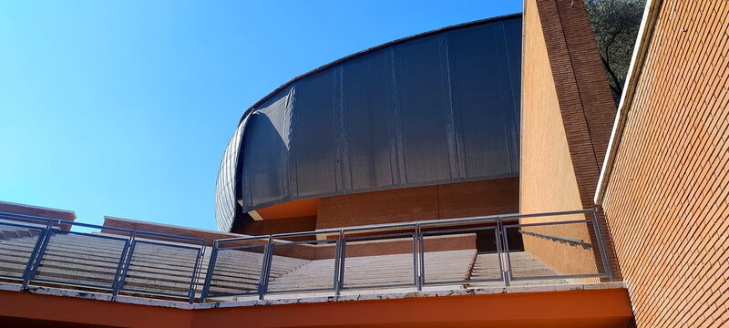 Detail of the structure of the Auditorium Parco della Musica in Rome, dedicated to Ennio Morricone