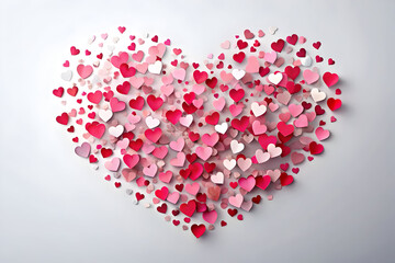 Colorful Paper Heart Collage for Valentine's Day Celebration Decor