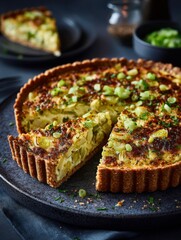 Savory Cauliflower and Leek Tart with Golden Crust