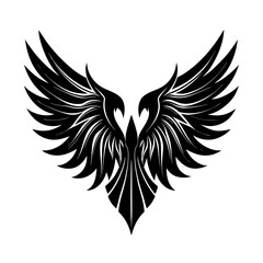 Obraz premium Fantasy Black Wings Silhouette Vector Set