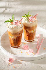 Delicious and sweet ice coffee perfect for a hot day.