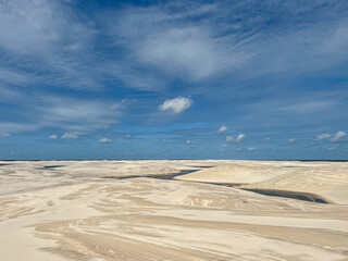 Brazil, Barreirinhas- 2023, May: lagoon and sand dunes in lençóis maranhenses