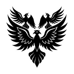 Obraz premium Phoenix Black Wings Silhouette Vector Set