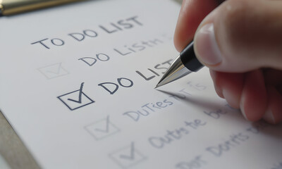 Handwritten to do list with checkmarks