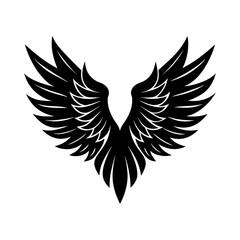 Obraz premium Shadow Black Wings Silhouette Vector Set