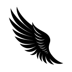 Side Profile Black Wings Silhouette Vector Set