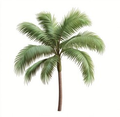 Naklejka premium Isolated palm tree with vibrant green leaves