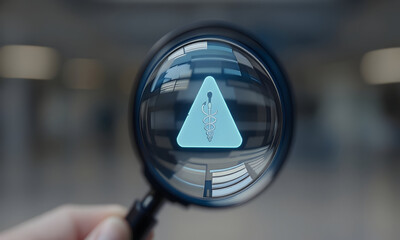 Magnifying glass medical symbol digital graphic