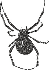 Spider y2k retro stipple art arachnid brutalist halftone vector png transparent, web 2000s photocopy effect tattoo aesthetic