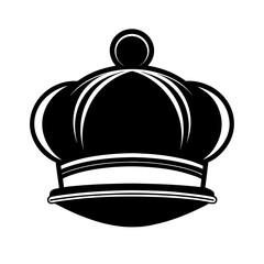 Wide Rimmed Chef Hat Above Serving Dish Vector